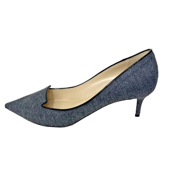Jimmy Choo Women’s Gray Flannel Kitten Heel Shoes Size 39 1/2/9.5 US - Picture 6 of 13